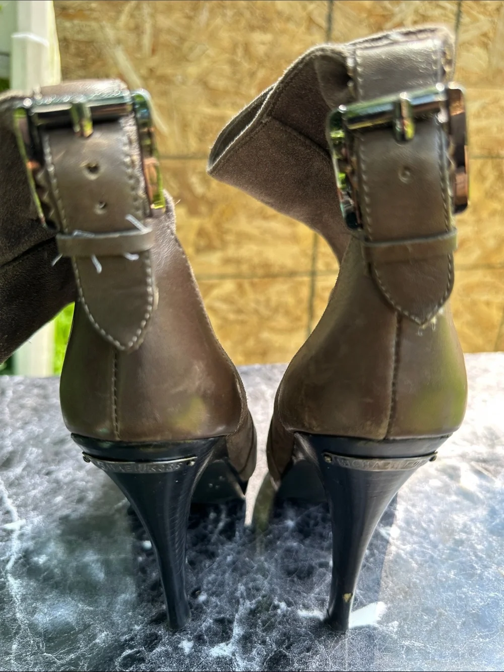 Michael Kors Fold-Over Suede Ankle Boots - Brown